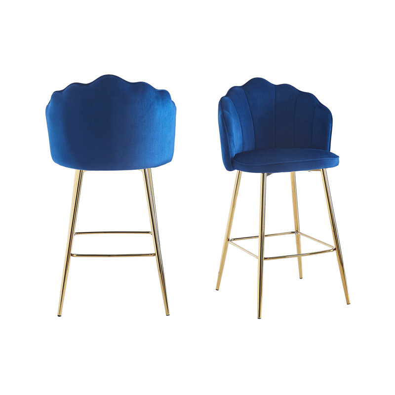 Aygun Upholstered Counter Stool with Metal Frame