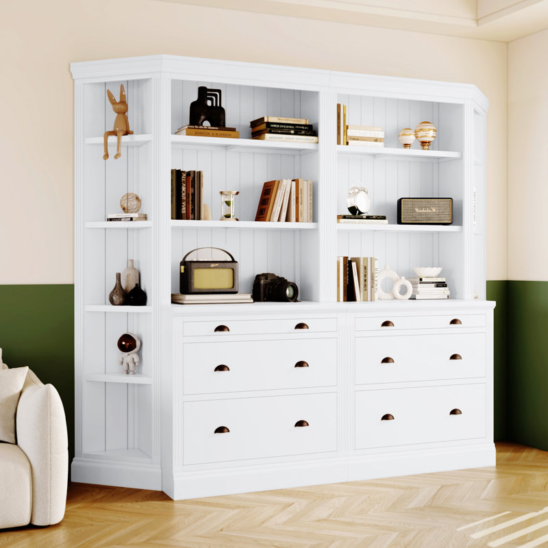 83.4"Tall Two Bookshelf With Two Corner Shelf