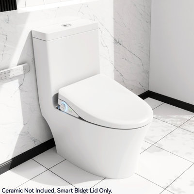 Side Knob Equipped Smart Bidet Seat - Heated, Automatic Nozzle Cleanup, Adjustable Water Properties, Quiet Soft Close, Auto Lid, Hygiene Protected Feature Self-Cleaning Nozzle, Aspects, Assurance