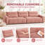 Canapé surdimensionné en chenille de 122 pouces, canapé extra-long à assise profonde avec coussins amovibles garnis de duvet, structure en bois massif, capacité de 1000 livres pour le salon-1378618488
