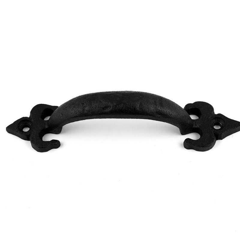 Black Wrought Iron Traditional Cabinet Pull Handles Set