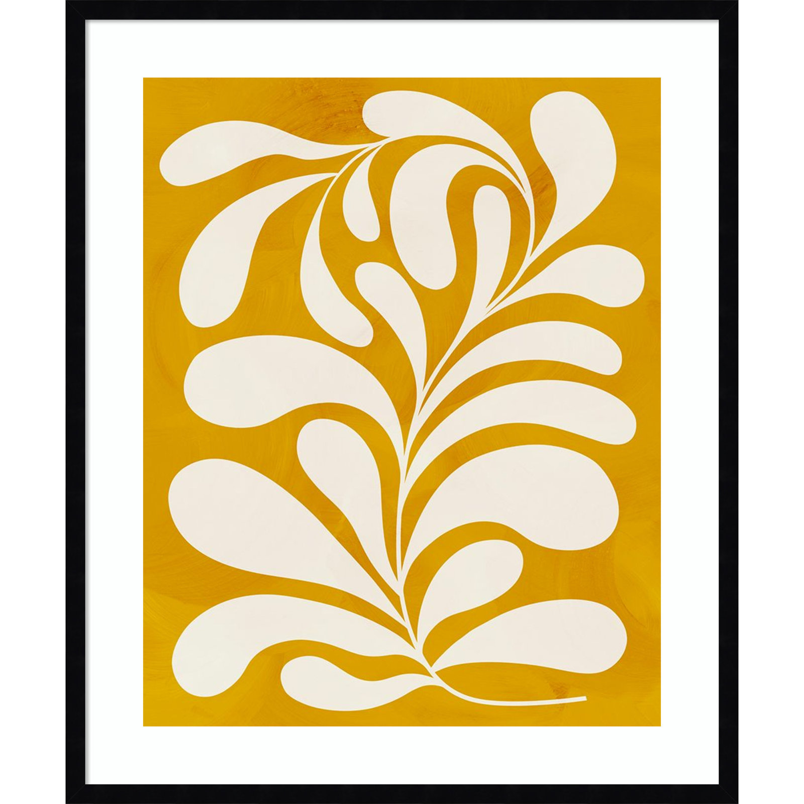 Lomi "Goldenrod I" Print by Grace Popp, 33" H x 28" W x 1" D, Black