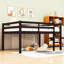 Lit mezzanine double en bois avec échelle