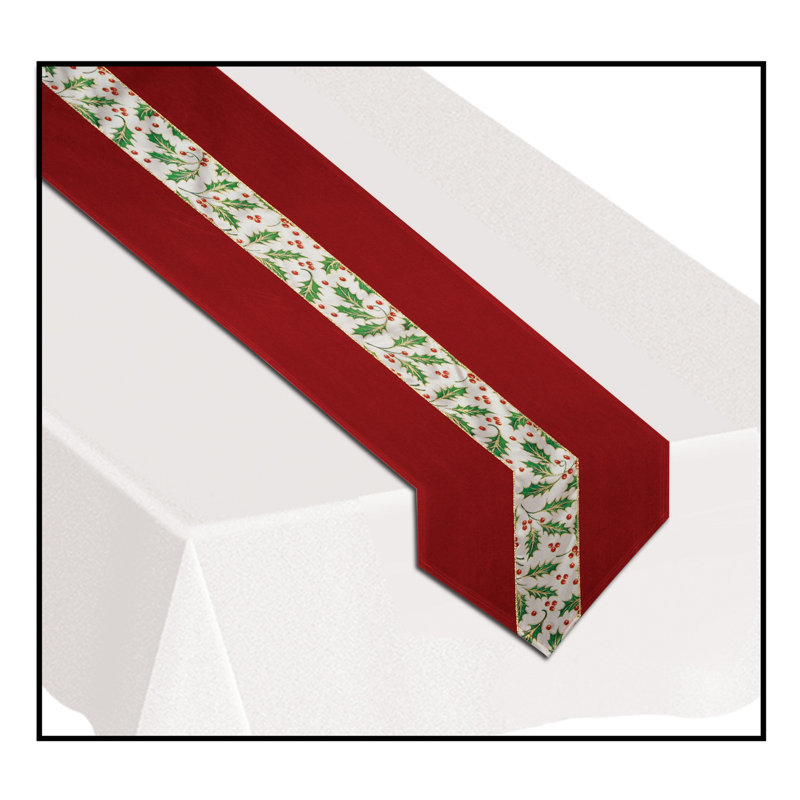 Chemin de table en tissu christmas holly