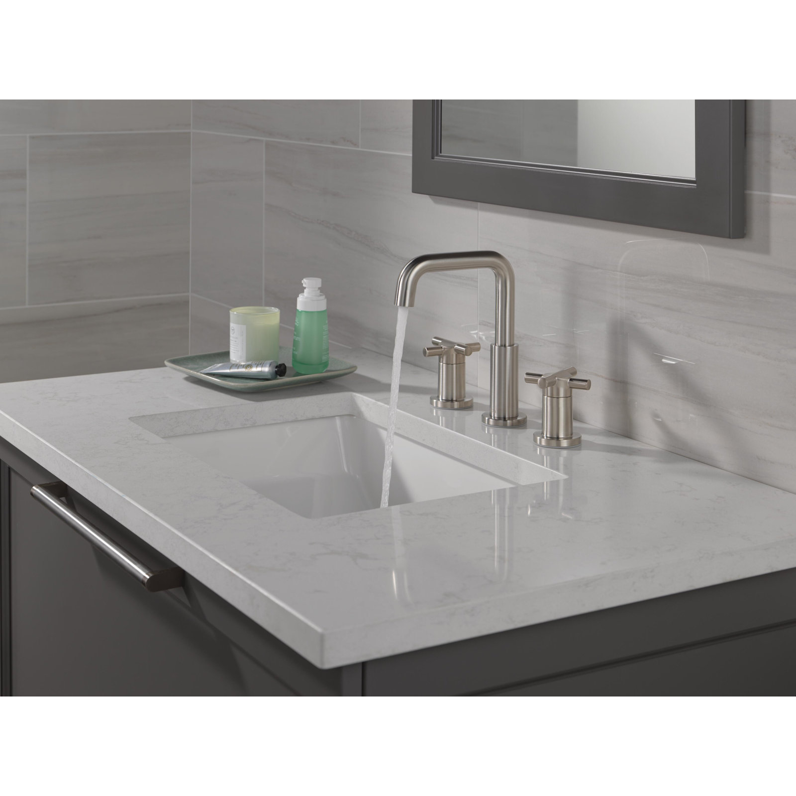 Nicoli Widespread Faucet with Drain Assembly, Stainless