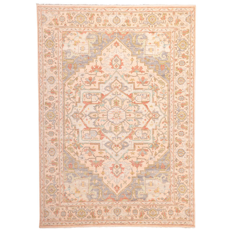 Tapis moderne rose Oushak 10 pi 3 po x 13 pi 11 po
