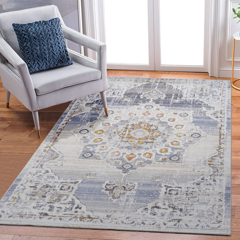 5X7 Medallion Area Rug, Rectangle 5'3" x 7'6"