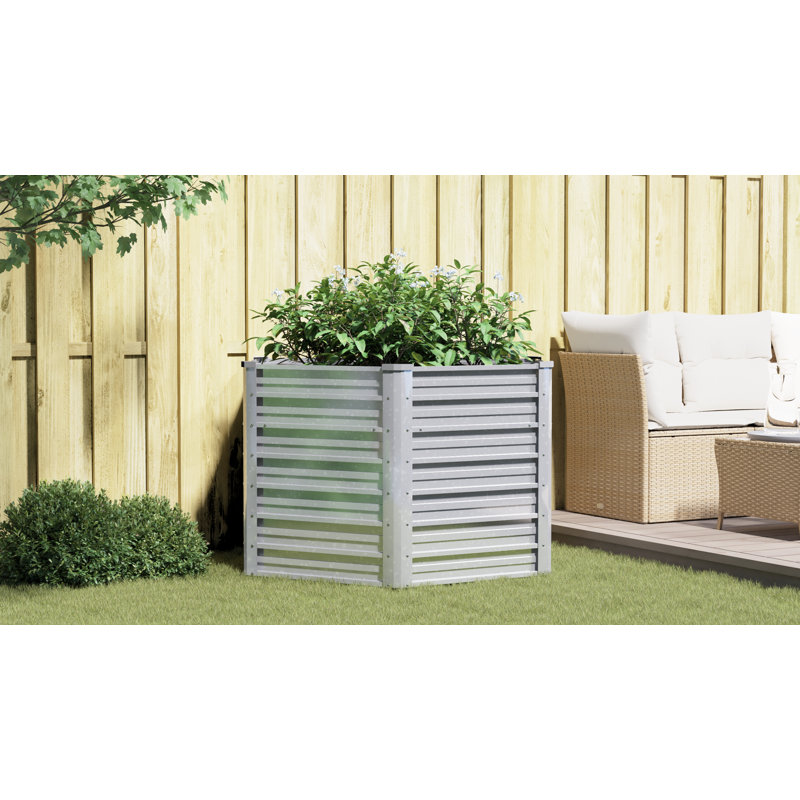 Lit surélevé de jardin en acier galvanisé argenté grand et durable