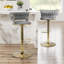 Swivel Upholstered Adjustable Height Bar Stool-393907101-428650036