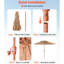 2 parasols de patio en chaume 9 pi, 30 inclinables, manivelle manuelle, matériau en polypropylène, 8 nervures en métal, protection solaire pour patio, piscine, plage, chaume, auvent, nervures