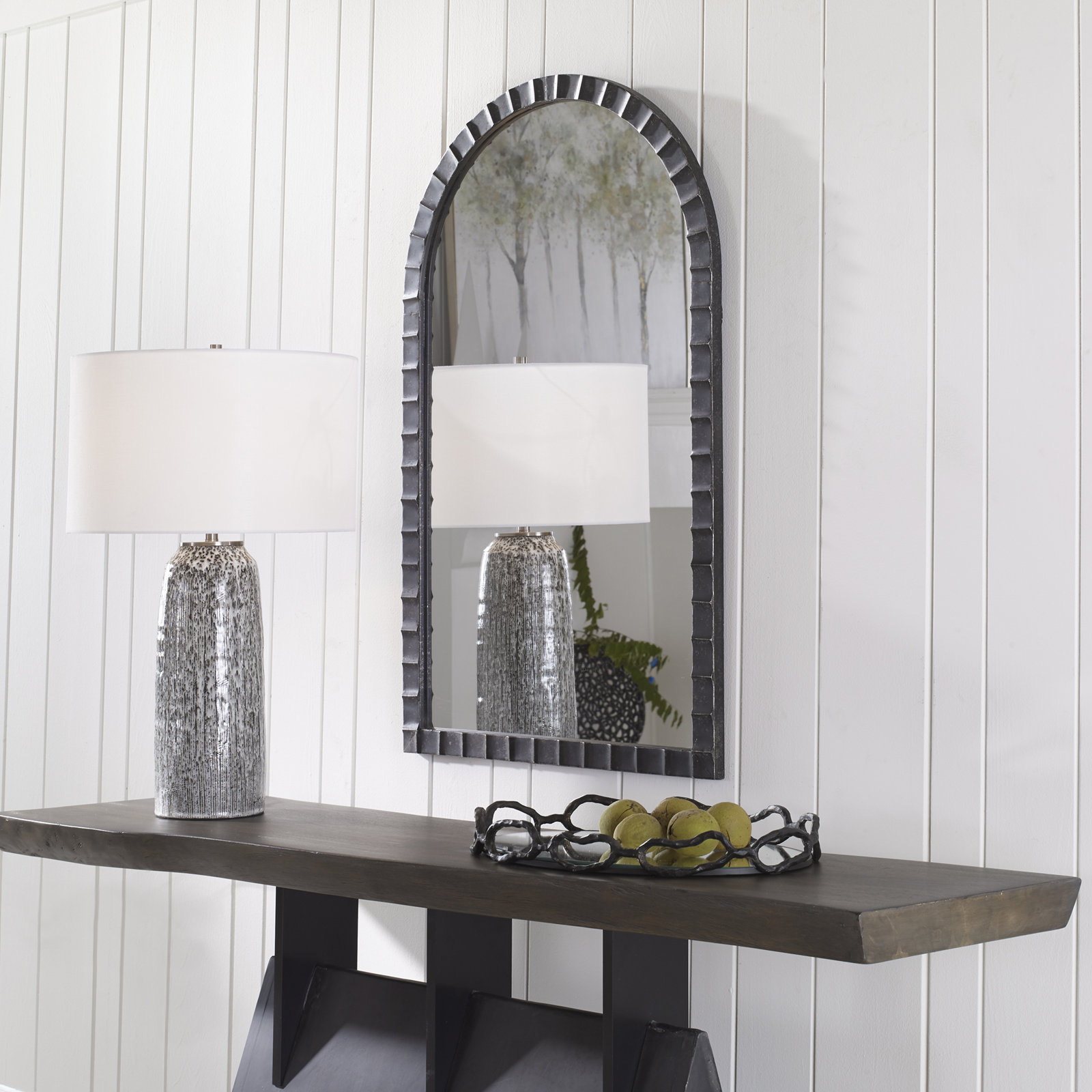 Ceram Metal Arch Wall Mirror