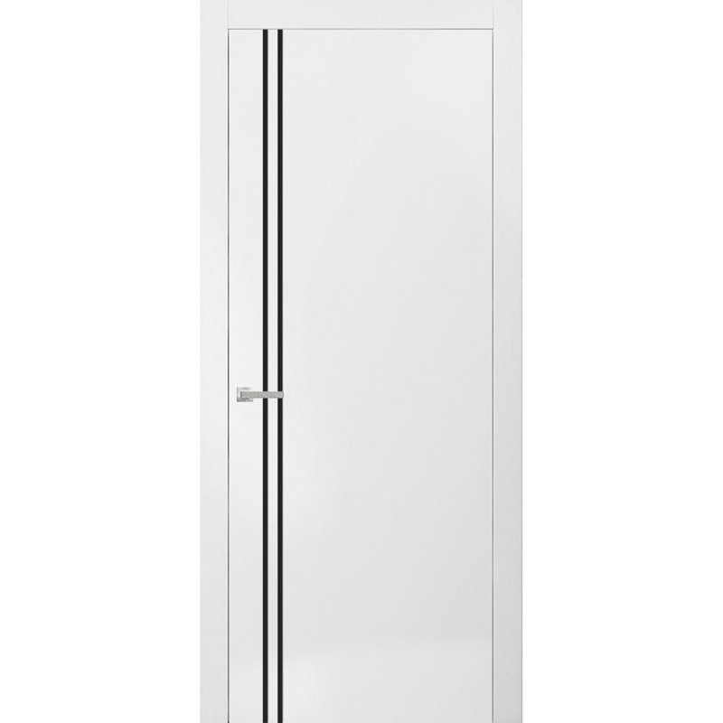 Modern Wood Interior Door With Hardware | Planum 0016 Walnut | Single Panel Frame Trims | Bathroom Bedroom Sturdy Doors