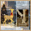 Élégant ensemble de décorations de Noël en forme de renne éclairé doré (mâle, biche, fauve)