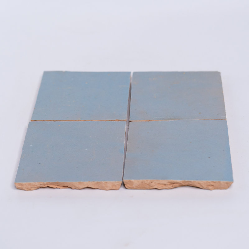 Zellige 4" x 4" Moroccan Wall & Floor Tile, Sky Bloom
