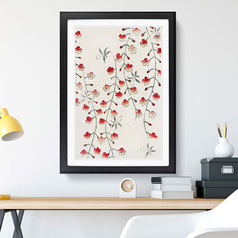 Cherry Blossom Tree by Watanabe Seitei - Picture Frame Graphic Art Print, Black Framed, 87cm H x 62cm W x 2cm D