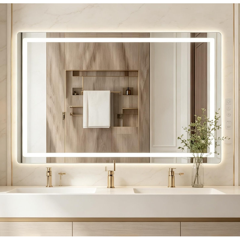 Miroir de salle de bain 20 "x 28" avec lumières DEL, 20 * 28 pouces