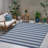 Blue Rectangle Polypropylene 7'10"x10' Rug