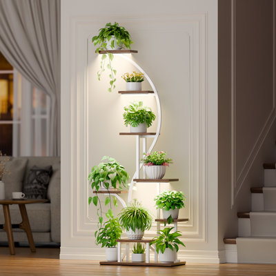 65" Tall Plant Stands for Indoor Plants Multiple,8 Tiered Plant Stand Indoor with Grow Light