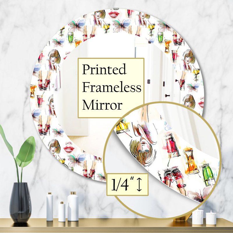Miroir mural moderne Beauty and Fashion, H 31,5 po x l po