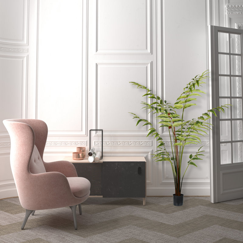 Fougère artificielle en cuir, H 60 po x l 32 po x P 32 po