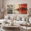 «Desert Tree Mountain Sunset», ensemble de 3 reproductions d'art sur toile tendues sur toile-2058492438