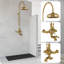 Système de douche thermostatique exposé 36 po mural avec poignées levier / croix 1,75 GPM-99212162
