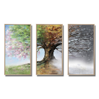 " Tree With Four Seasons " 3 - Pieces
