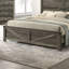 Ensemble de 3 grands lits rustiques gris avec grand lit et 2 tables de chevet au design unique