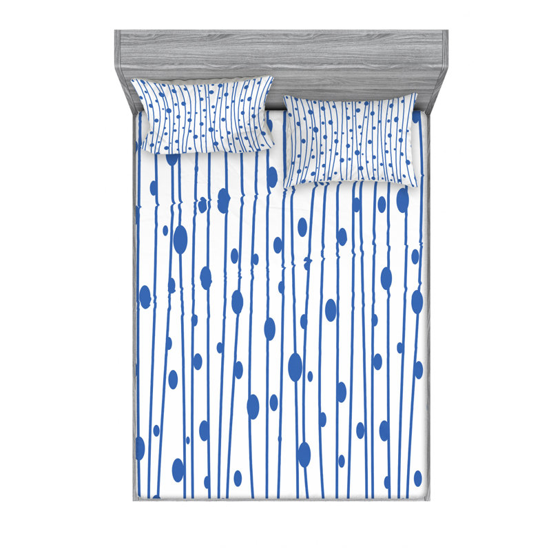 Microfiber Geometric Sheet Set, Queen Sheet Set with Fitted Sheet