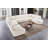 Upholstered Two-color Chenille 7-piece Large Corner Sectional, Slope-Armrest & Curved Chaise-1602861454