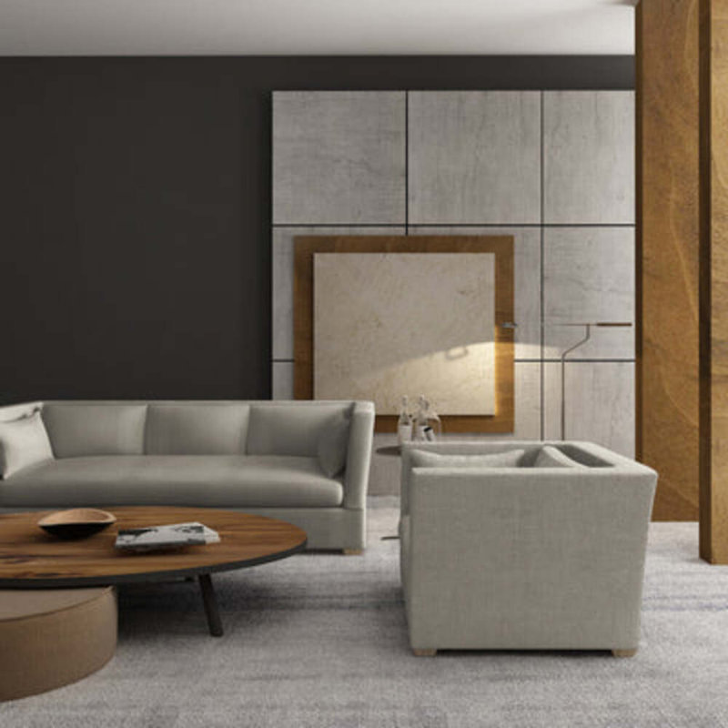 Rivington Flare Square Track-Arm Sofa, 31" H x 96" W x 37" D, Box Weave Linen Haze, Weathered