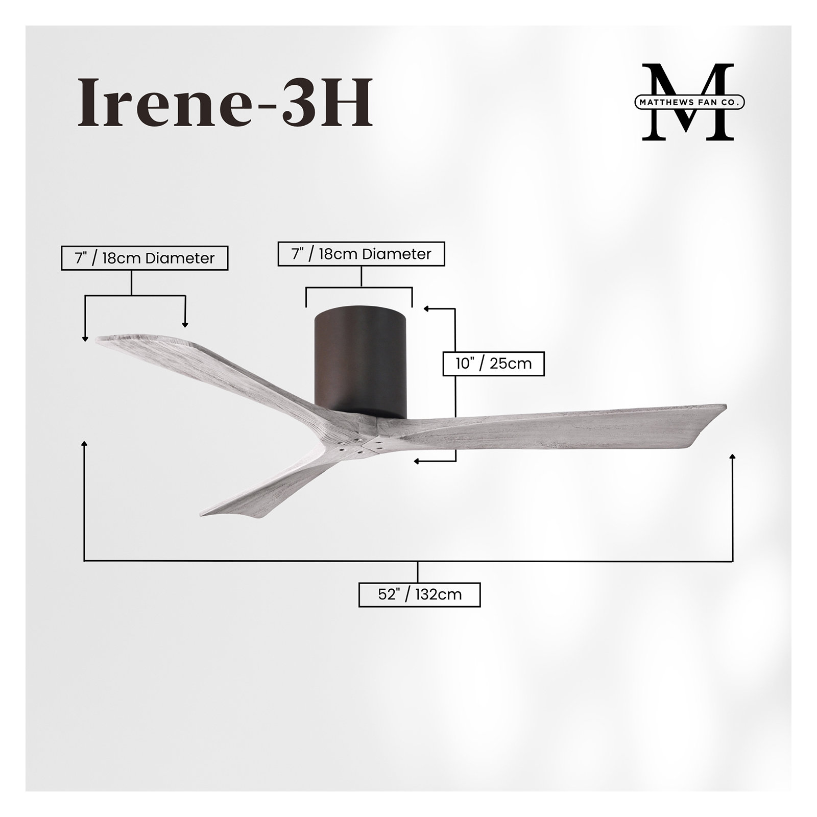 Olivier 3 Blade Ceiling Fan, Textured Bronze, Barn Wood Tone, 52"