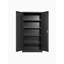 Armoire à outils 71 po en acier noir avec portes et 4 tablettes