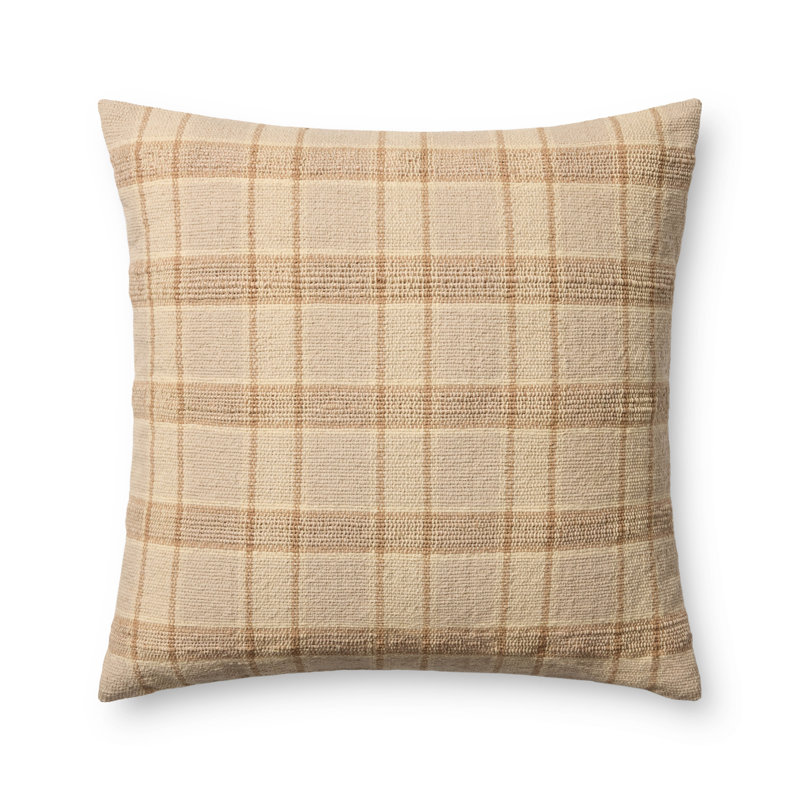 Coussin décoratif Amber Lewis x Loloi, Naturel, Carré 22 po, Housse de coussin seulement - sans coussin
