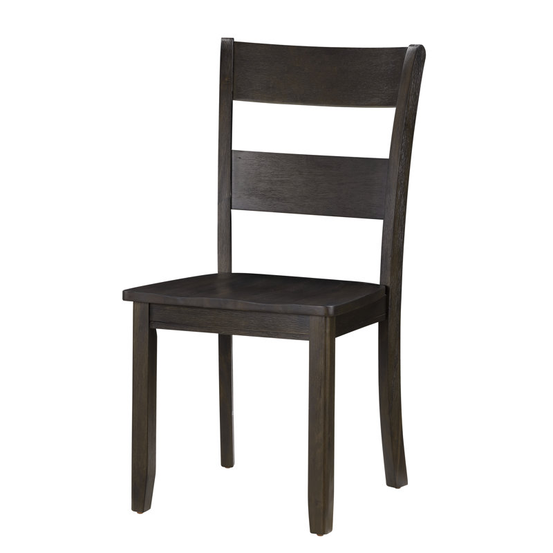 Platte Ladder Back Side Chair in Distressed Walnut (Set of 2)