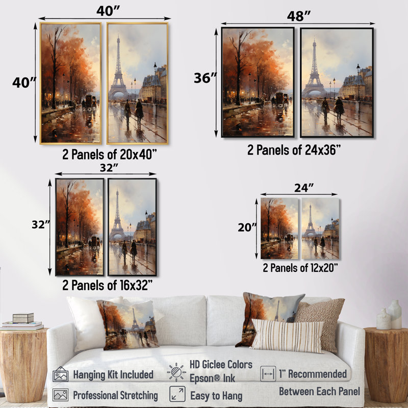 «French Paris In 1920S II - Coral Traditional», art mural sur toile, 32" H x 32" W, Brown, Impression encadrée flottante