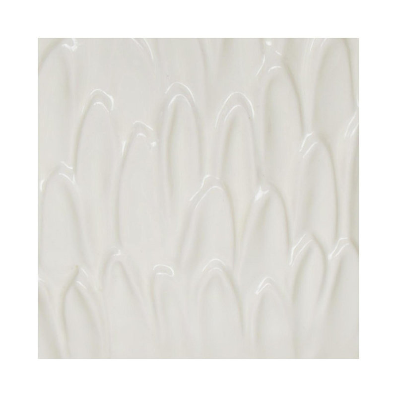  Arles Leaf Embossed Plant Pot, 16.5cm H x 18cm W x 18cm D, White