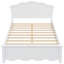 Lit plateforme double en bois avec tête de lit double, blanc