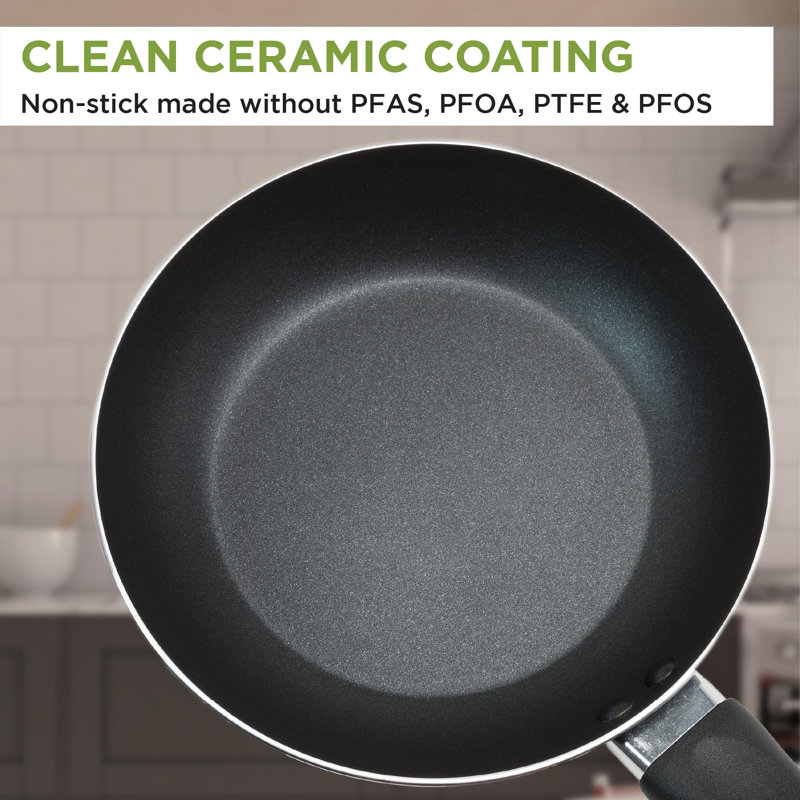 26-Piece Black Aluminum Nonstick Cookware Set with Comfort Grip Handles