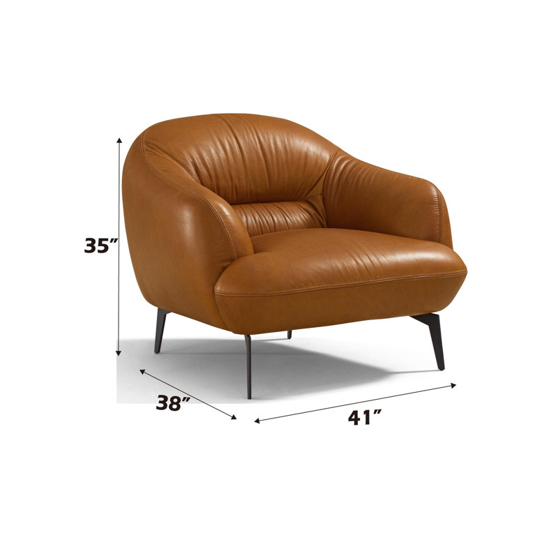 Fauteuil d'appoint en similicuir Ace avec pieds en métal