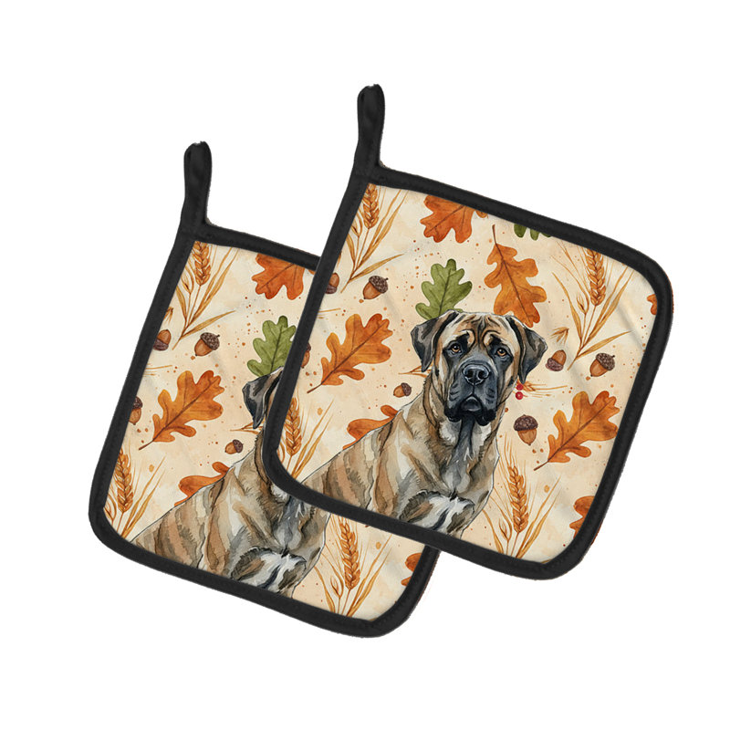 Paire de supports à casseroles Brindle Mastiff Heirloom Fall