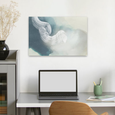 Misty Waves And Soft Brushstrokes II - Abstract Watercolour Brushstroke Wave Art