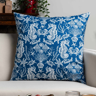 Blue and White Cushion