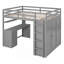 Lit mezzanine avec tiroirs, bureau et garde-robe-33824346