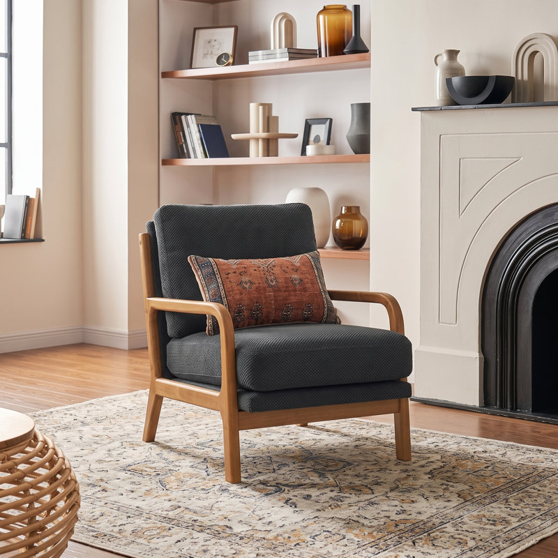 Chaise d'appoint Nubwood Mid Century Modern, Gris foncé