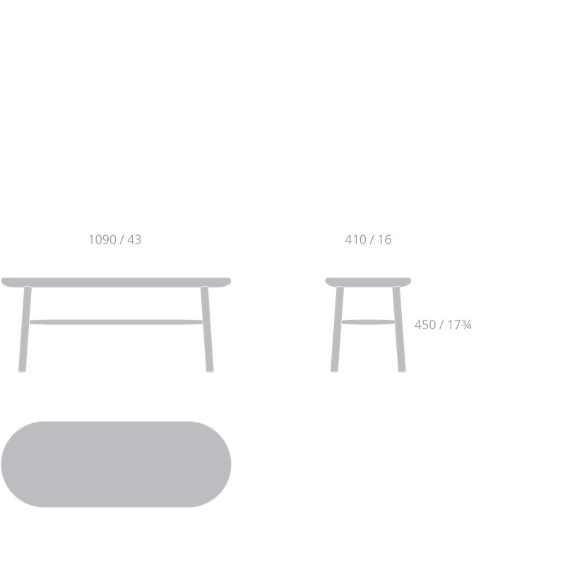 Ai Solid Wood Bench, Oak Nature