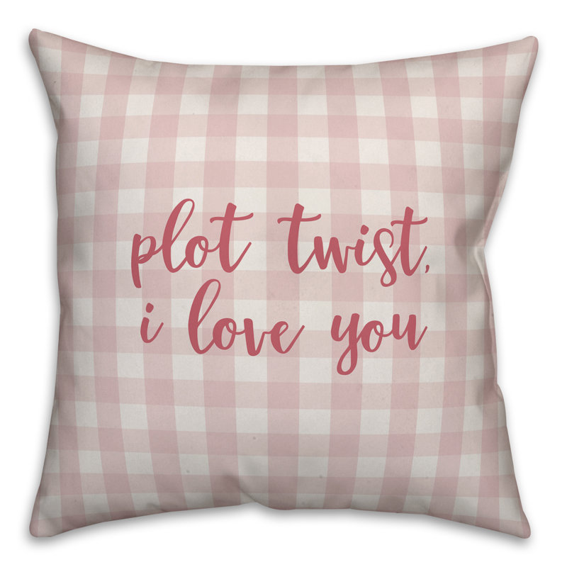 Plaid Throw Pillow, Throw Pillow, Pink