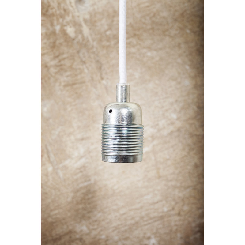E27 Pendant Steel / White Cable, Steel/White