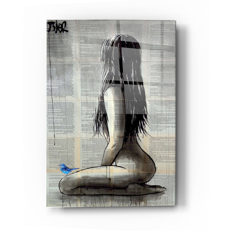 " Bluebird Whisper " by Loui Jover, 36" H x 24" W x 0.2" D