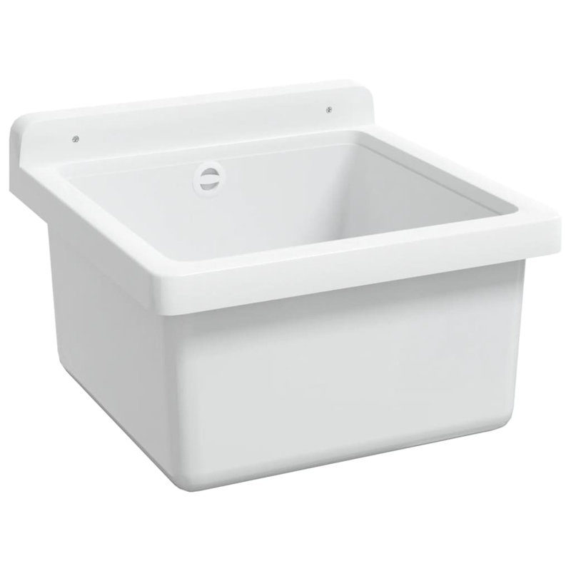 Belfry Bathroom Langlois Resin Sink, 24cm H x 40cm W x 40cm D, White